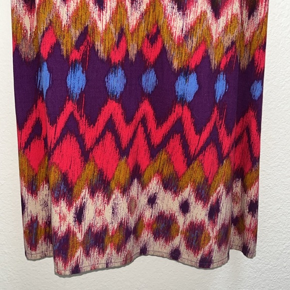 Mossimo Rayon Crochet, Wood Bead Colorful Zig Zag Halter Maxi Dress, Size Medium - Picture 5 of 13